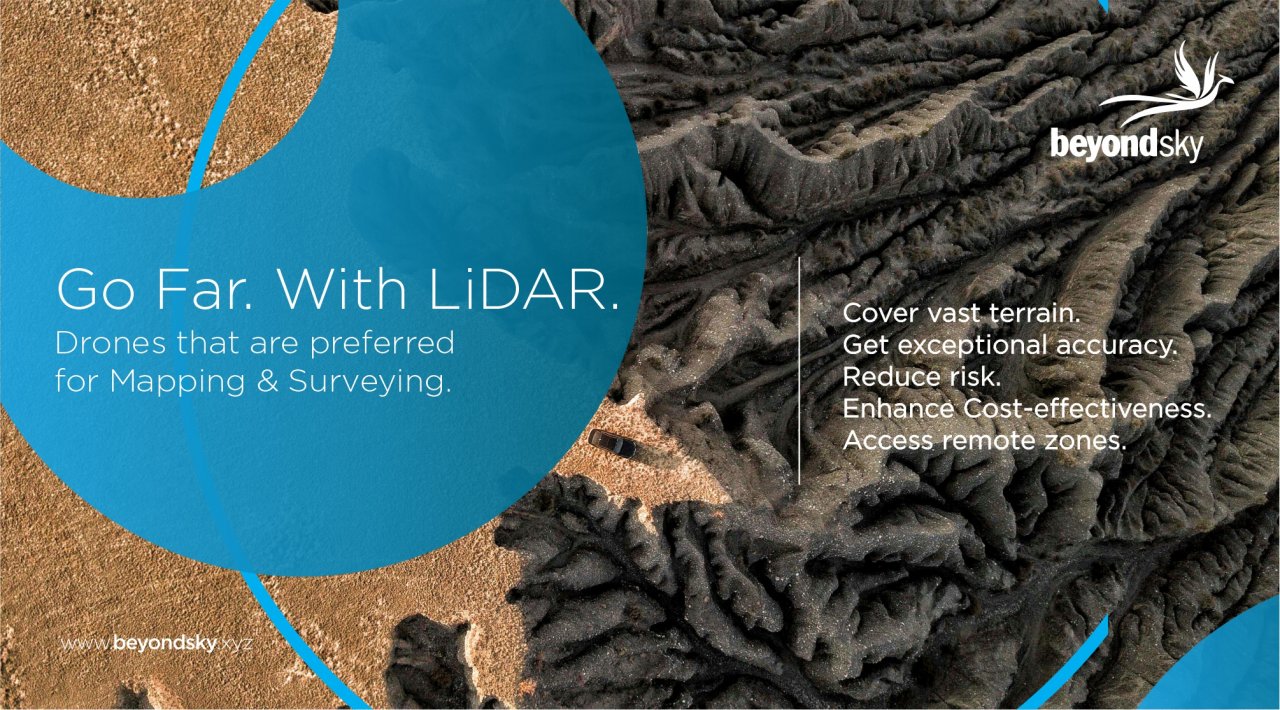 Drone LiDAR effectuant un levé topographique haute precision