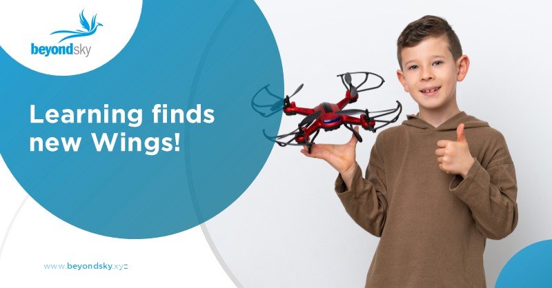 Students using drones in a STEM classroom
