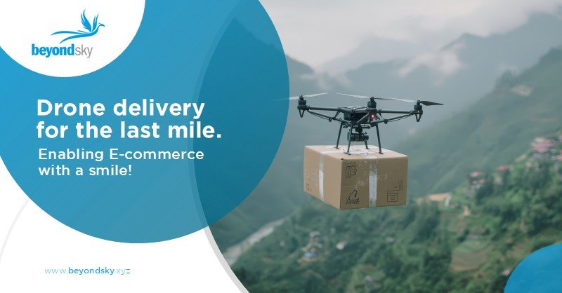 Delivery drone transporting a package
