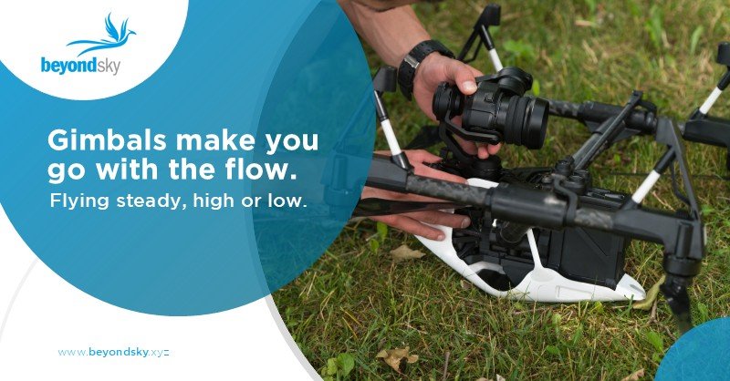 3-axis camera gimbal mounted on a professional drone