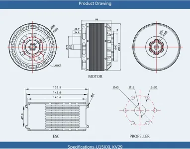 Heavy Lift Drone Motors T-MOTOR U15XXL KV29